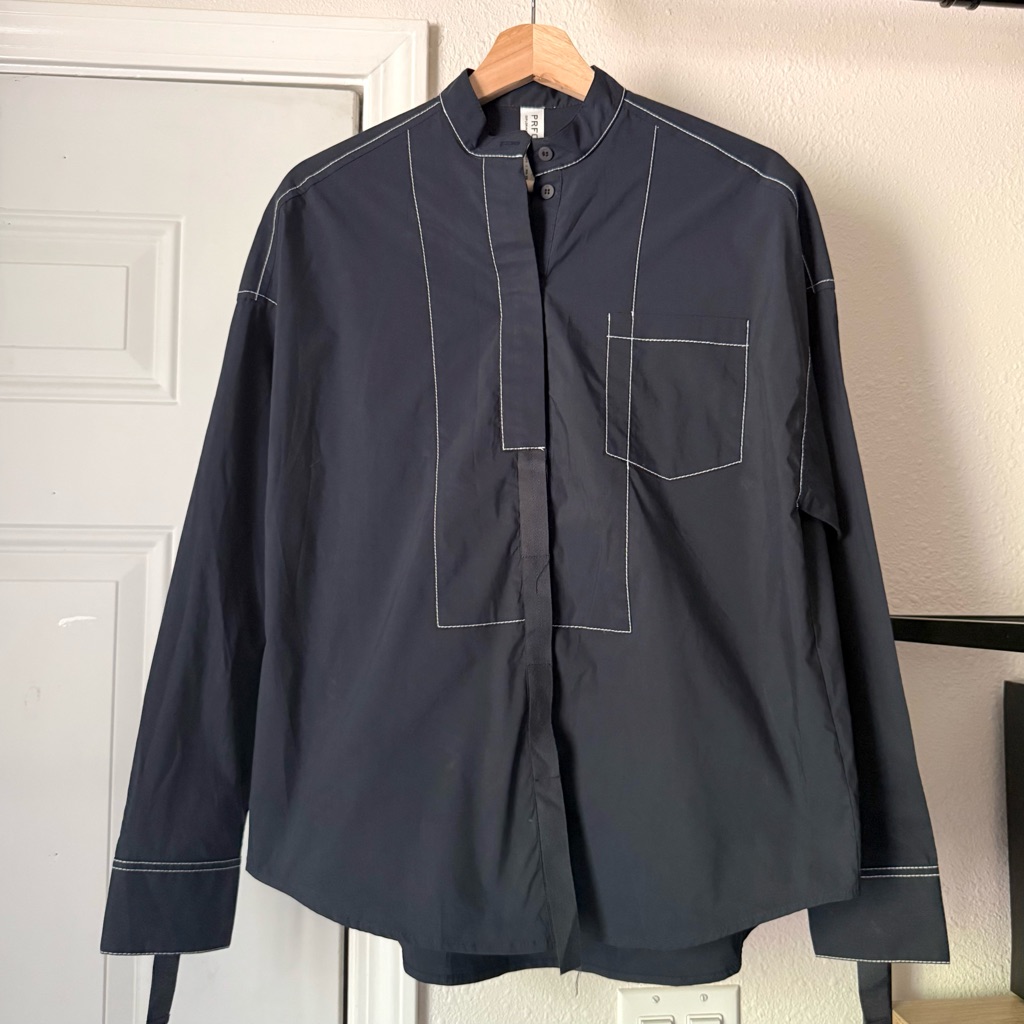 Prfct Nmbr Navy Black Long Sleeve Button Up Shirt